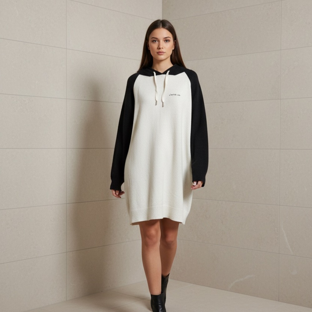 Romeo & Juliet Couture Color Block Raglan Hoodie Sweater Dress